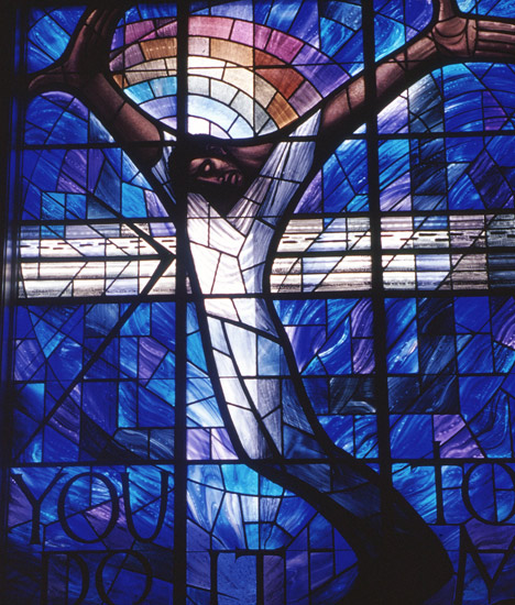 16th St Baptist Church Crucifixion Stained Glass Window