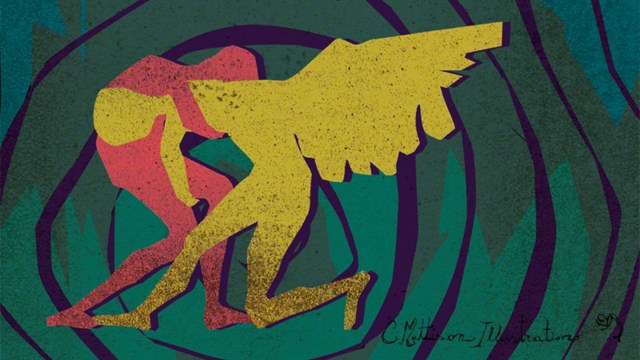 Jacob Wrestles the Angel by Christina Mattison Ebert