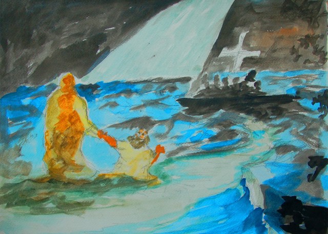 Jesus Saving Peter by Bertram Poole